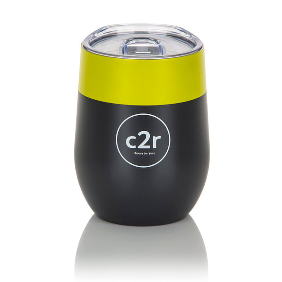 Colour Block Stemless Cup Charcoal/Lime