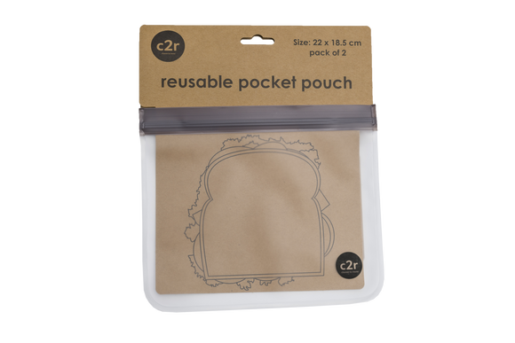 Medium Flat Pocket Pouch Charcoal