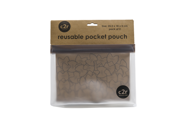 Large Pocket Pouch with Gusset Charcoal