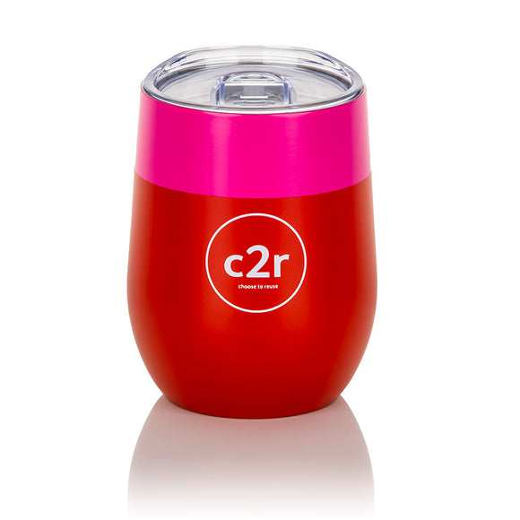 Colour Block Stemless Cup Red/Magenta