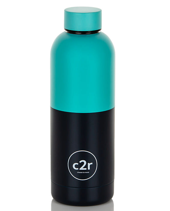 Colour Block Water Bottle Navy/Aqua