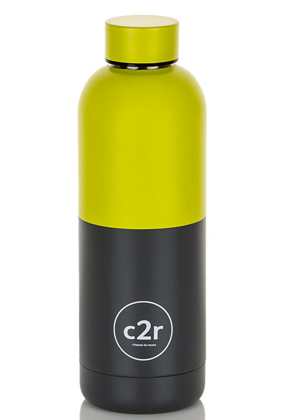 Colour Block Water Bottle Charcoal/Lime